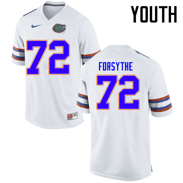Youth Florida Gators #72 Stone Forsythe College Football Jerseys Sale-White - Click Image to Close